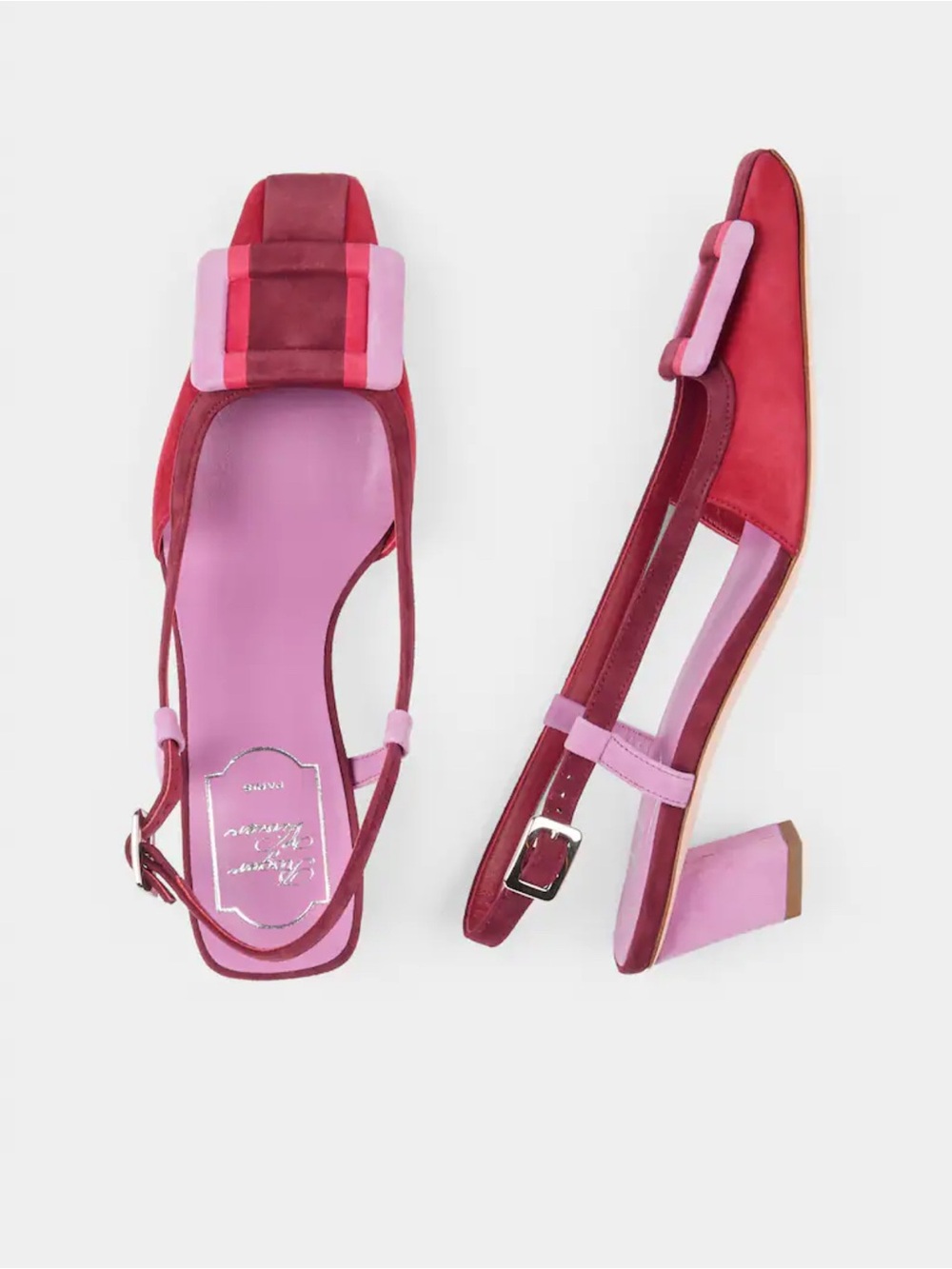 Roger Vivier Belle Vivier Slingback Pumps in suede Red